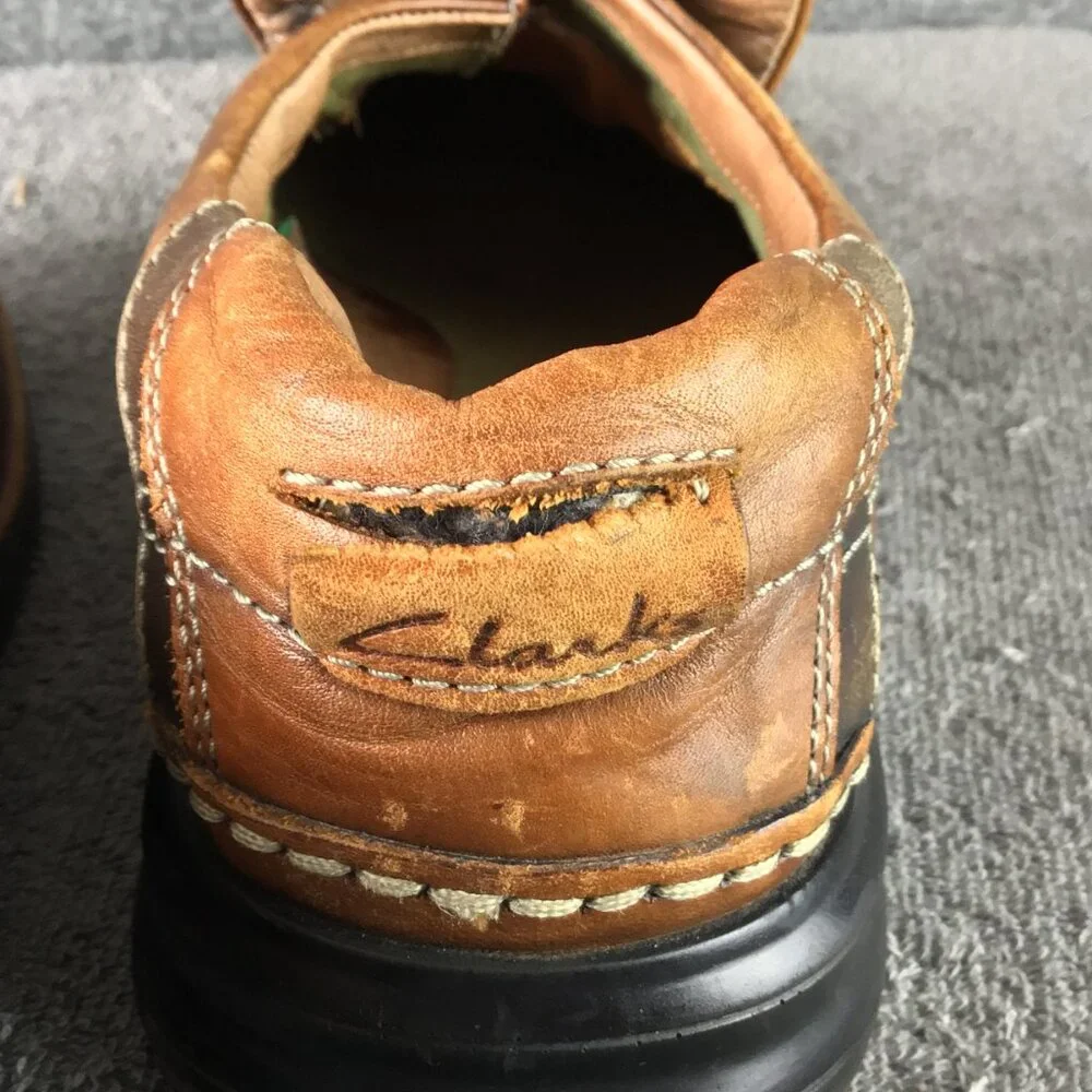 Clarks Escalade Mens 10M Brown Leather‎ Slip On Loafers